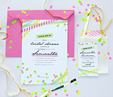 Neon Bridal Shower or Birthday Party Printable Invitation